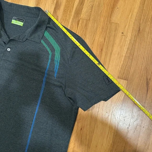 PGA Tour Dark Gray Polo with Green and Blue Accents - Picture 11 of 16
